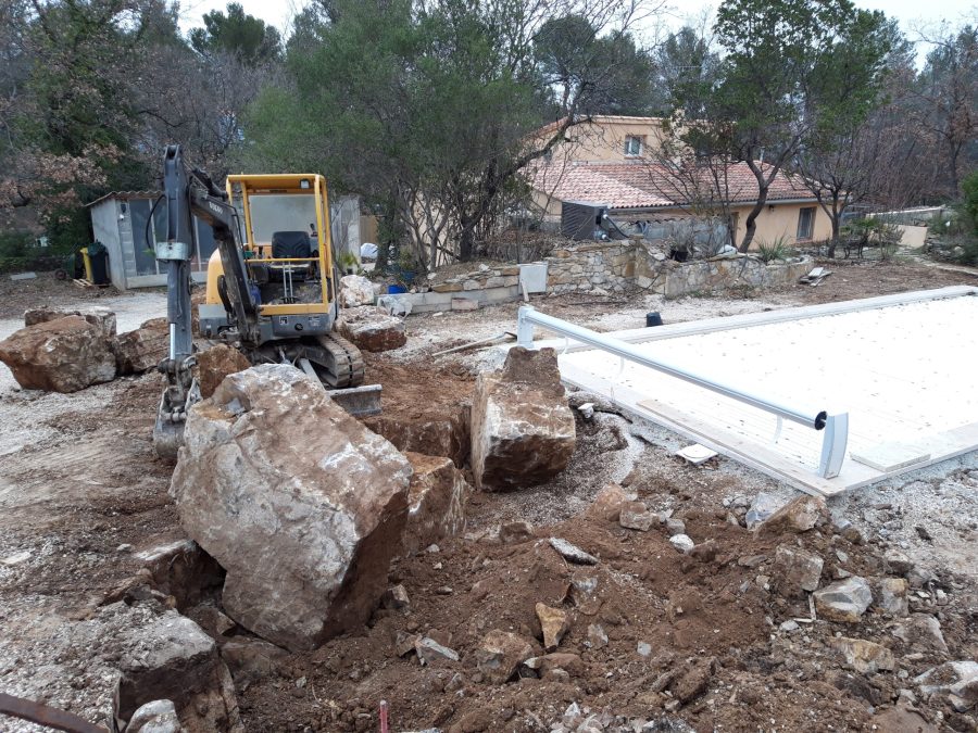 Aménagement piscine. Sur la commune de Peynier réalisé en Janvier 2023